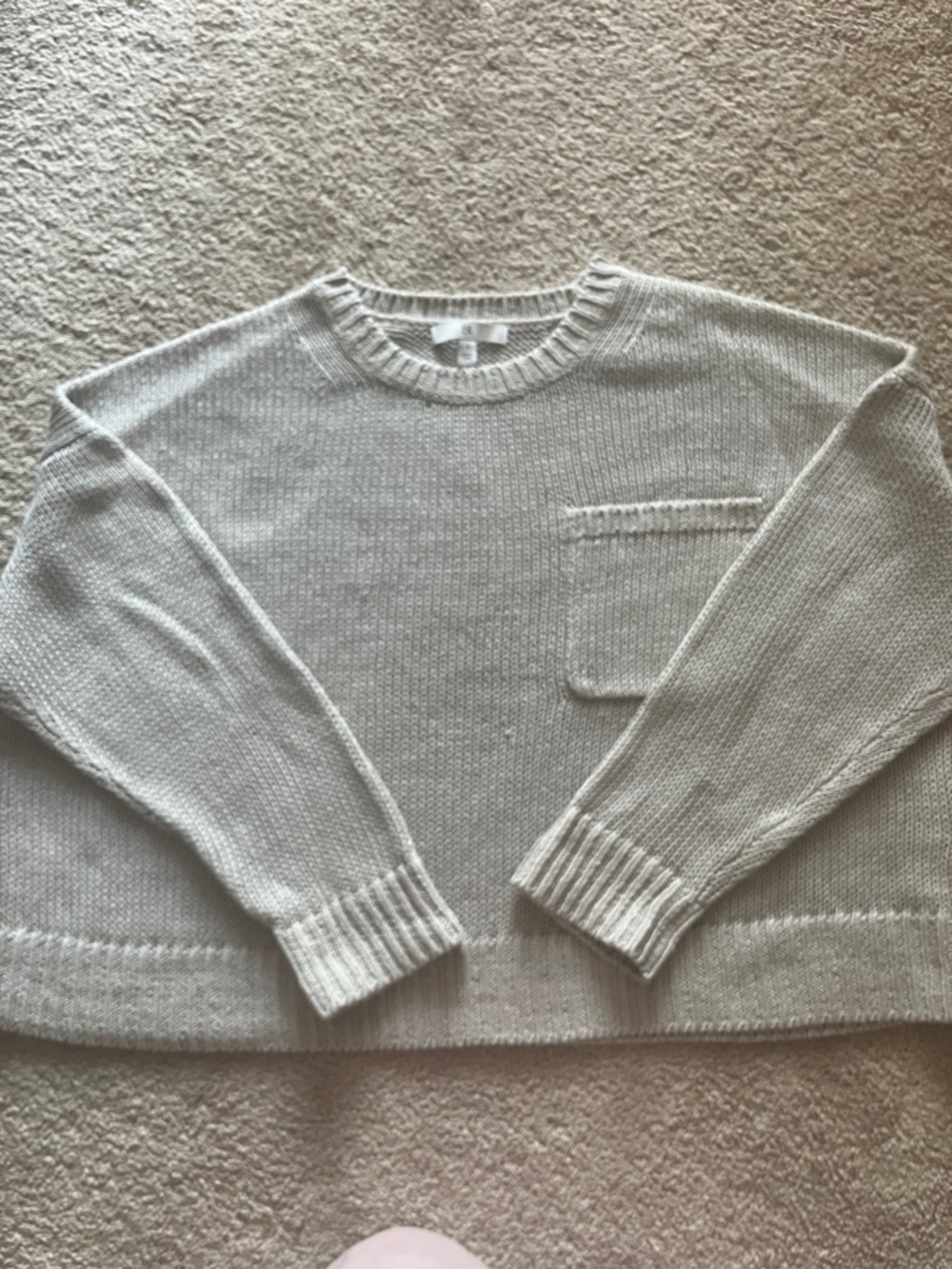 Banana Republic Cream Crewneck Sweater with Pocket